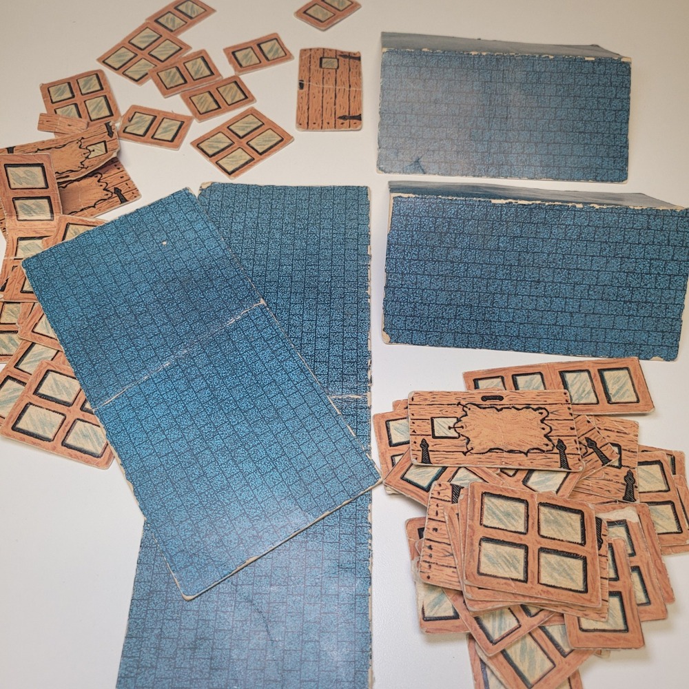 Vintage Lincoln Logs Paper House Pieces Window Door Roof 1940s Set Parts